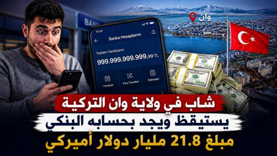 شاب في ولاية وان التركية يدخل على حسابه البنكي مبلغ 21.8 مليار دولار أميركي (فيديو)